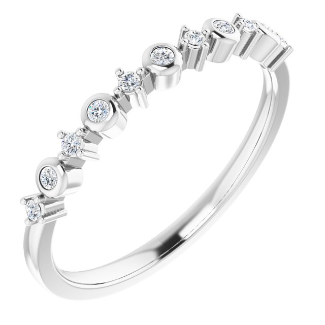 14K White 1/10 CTW Diamond Ring Size 7